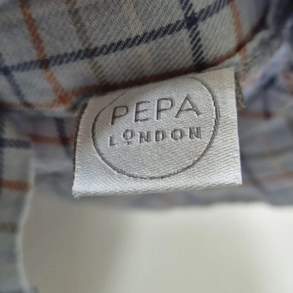 Pepa London Plaid Peter Pan Collar Button Down Shirt Blouse - Picture 7 of 8